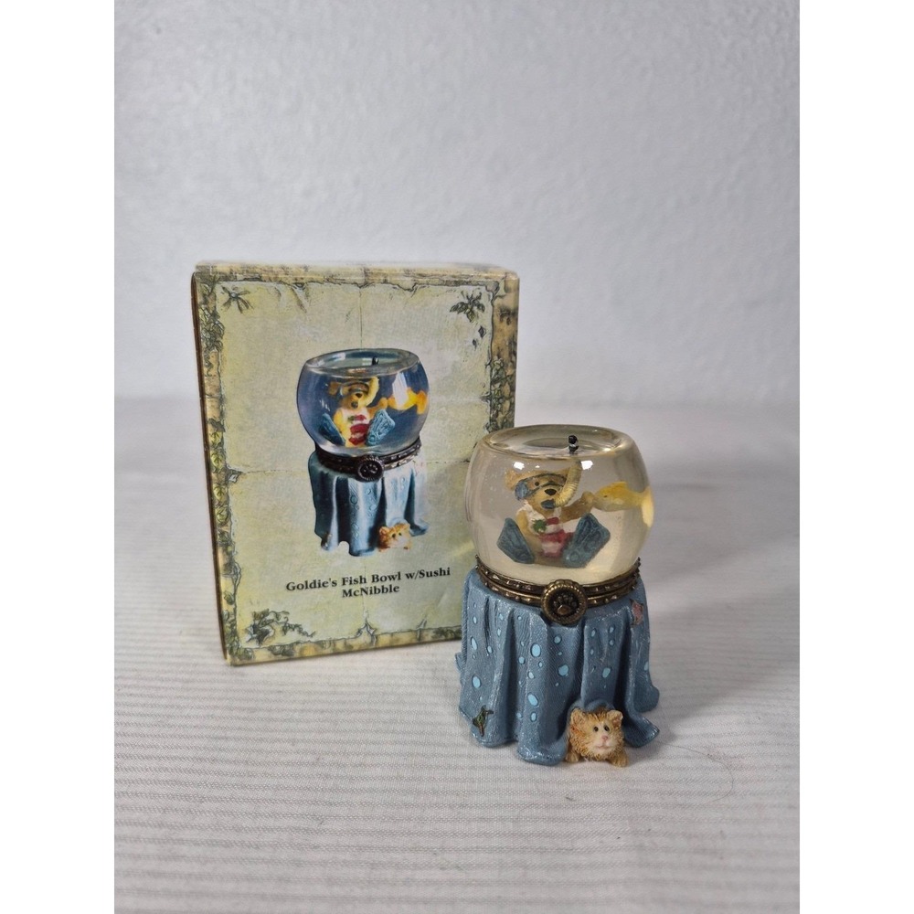 Boyds Bears Goldie's Fish Bowl Sushi McNibble Treasure Box Ltd Edition-see text